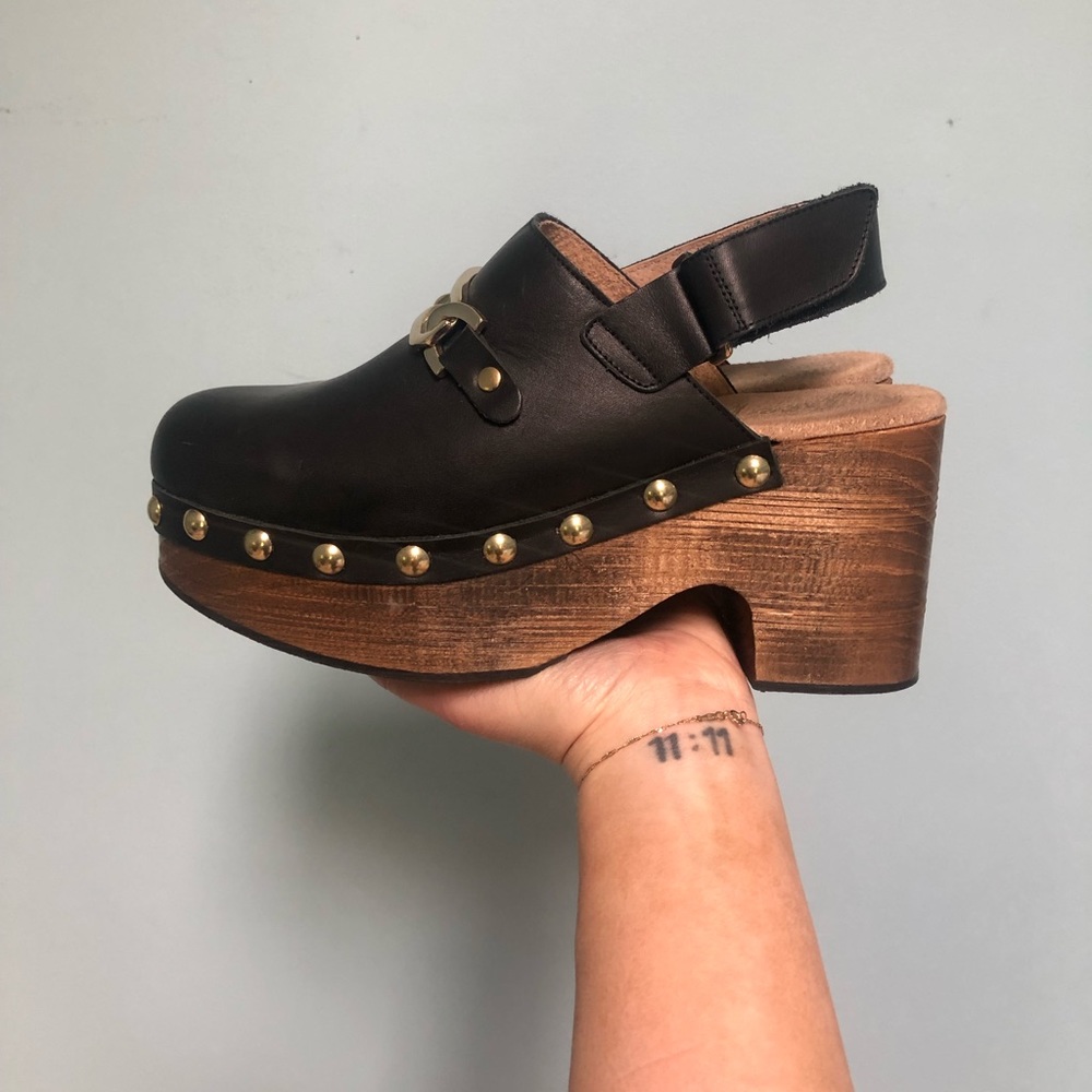 Free People wooden clogs